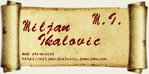 Miljan Ikalović vizit kartica